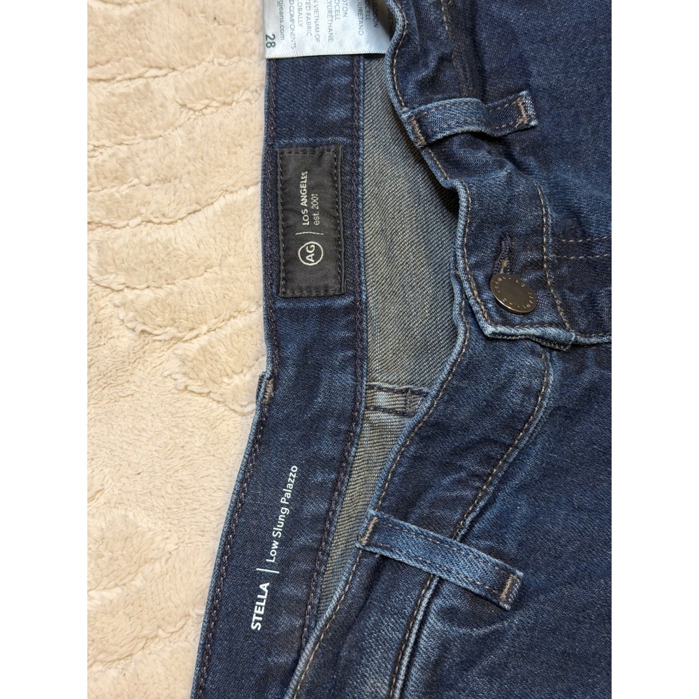 AG Adriano Goldschmied Stella Low Slung Palazzo Jeans Dark Wash Wide Leg 28 - Picture 3 of 7